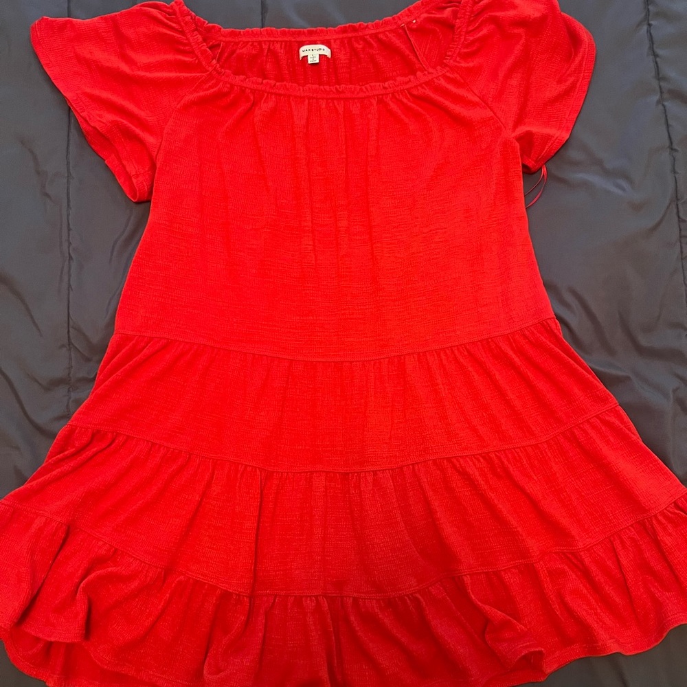 Max Studio Vibrant Red Casual Dress